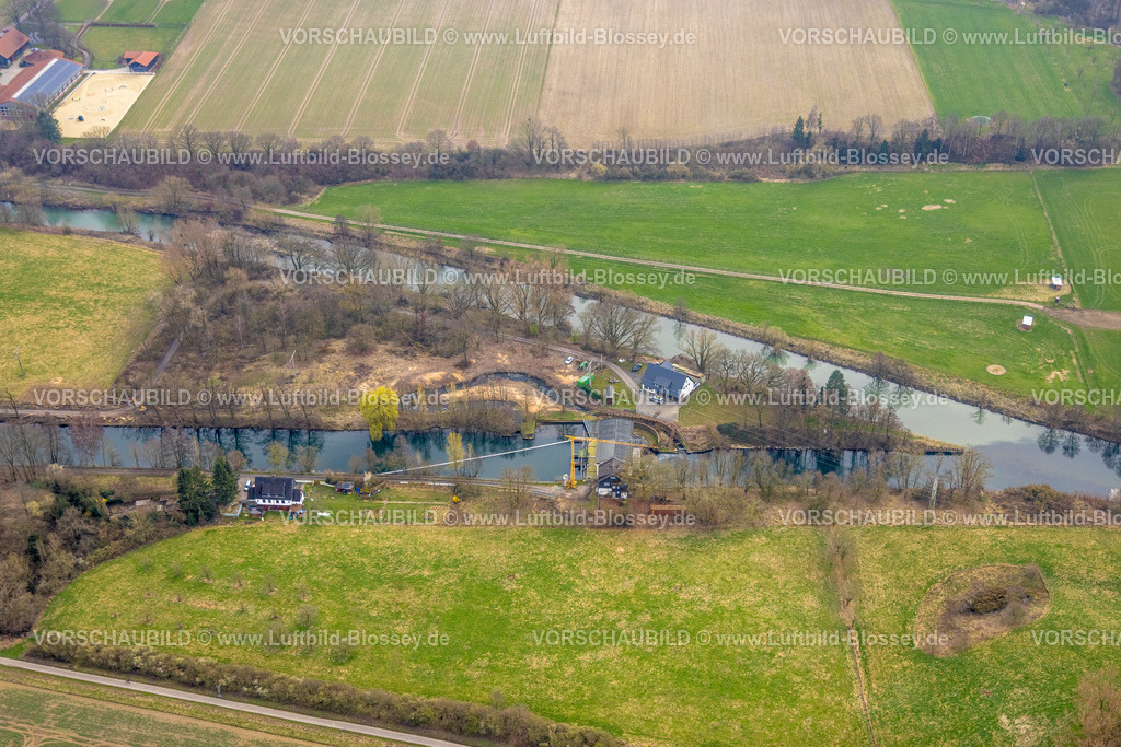 Wickede240307981 | Luftbild, Fluss Ruhr, Laufwasserkraftwerk Wickede, Kanuclub Wickede, Wickede/Ruhr, Nordrhein-Westfalen, Deutschland