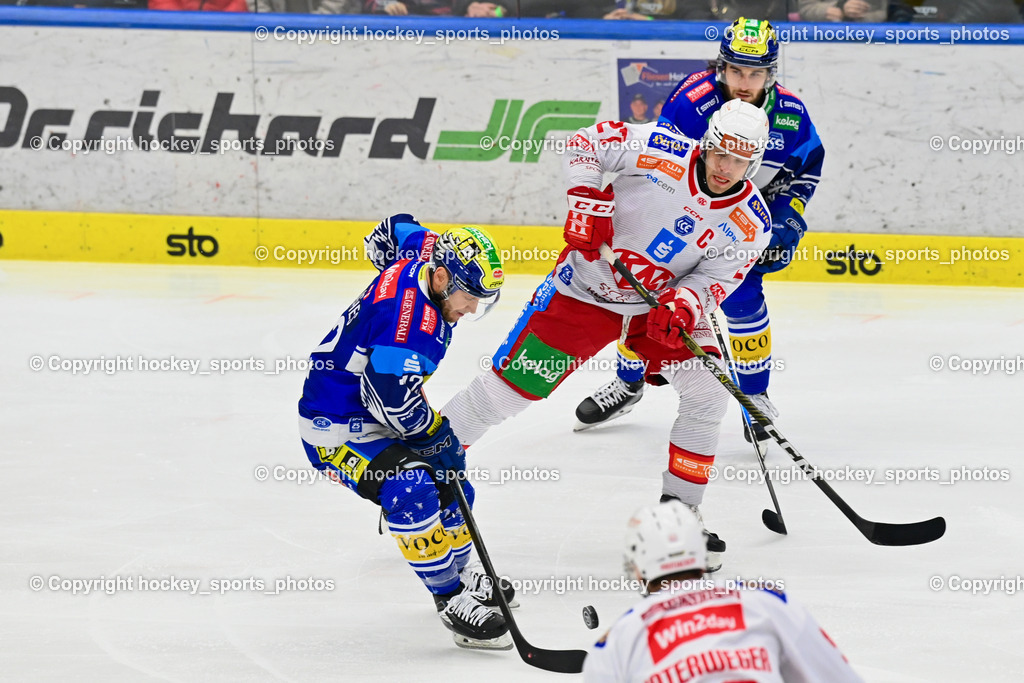 EC IDM WÄRMEPUMPEN VSV vs. EC KAC | #72 HUGHES John EC VSV, #27 Hundertpfund Thomas EC KAC, #8 Rebernig Maximilian EC VSV, EC IDM WÄRMEPUMPEN VSV vs. EC KAC, EC IDM WÄRMEPUMPEN VSV vs. EC KAC am 02.02.2025 in Villach (Stadthalle Villach), Austria, (Photo by Bernd Stefan)