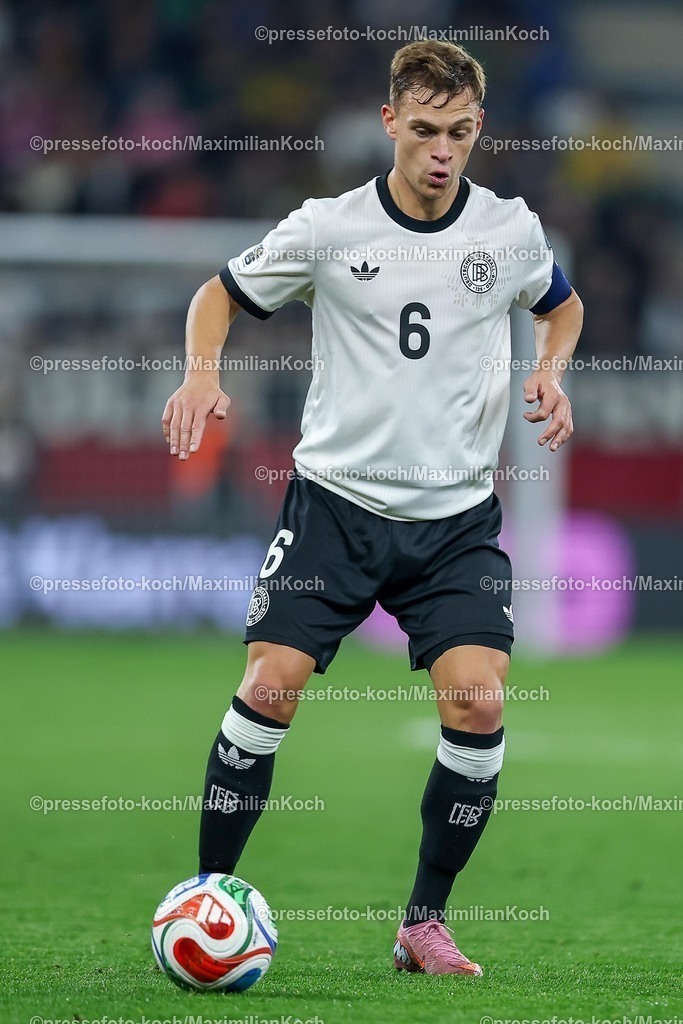 DFB10102502178 | 10.10.2025, Fußball, Länderspiel, Deutschland - Luxemburg, UEFA WM-Qualifikation, 2025/2026, Gruppe A, PreZero Arena in Sinsheim: Joshua Kimmich (GER #06) DFB regulations prohibit any use of photographs as image sequences and or quasi-video.