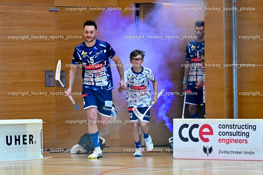 VSV Unihockey vs. Wiener Floorballferein 6.4.2024 | #5 Michael Kanduth VSV Unihockey, VSV Unihockey vs. Wiener Floorballferein 6.4.2024, VSV Unihockey vs. Wiener Floorballferein  am 06.04.2024 in Villach (Ballspielhalle St. Martin), Austria, (Photo by Bernd Stefan)