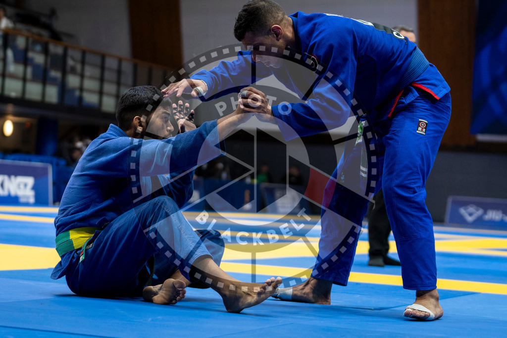20240122PBB6803 | Fighters compete during the second day of the IBJJF European Championship in Paris, France, on January 22, 2024.