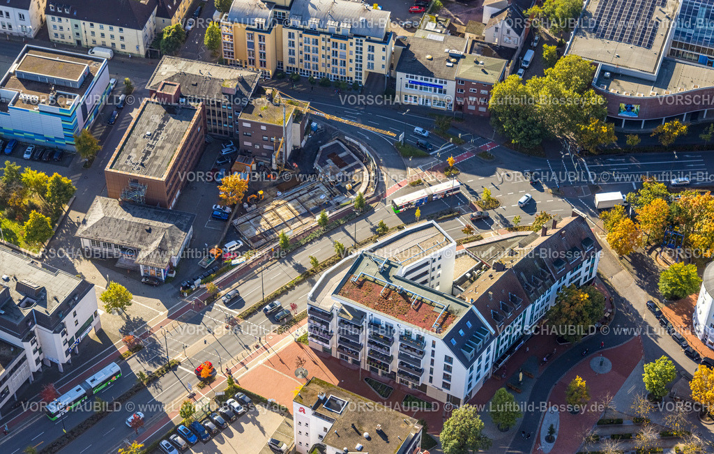 Hamm241007016 | Luftbild, Baustelle am Gesundheitsamt Hamm, Straßenverkehr Neue Bahnhofstraße und Linienbusse, Geschäftshaus, Mitte, Hamm, Ruhrgebiet, Nordrhein-Westfalen, Deutschland