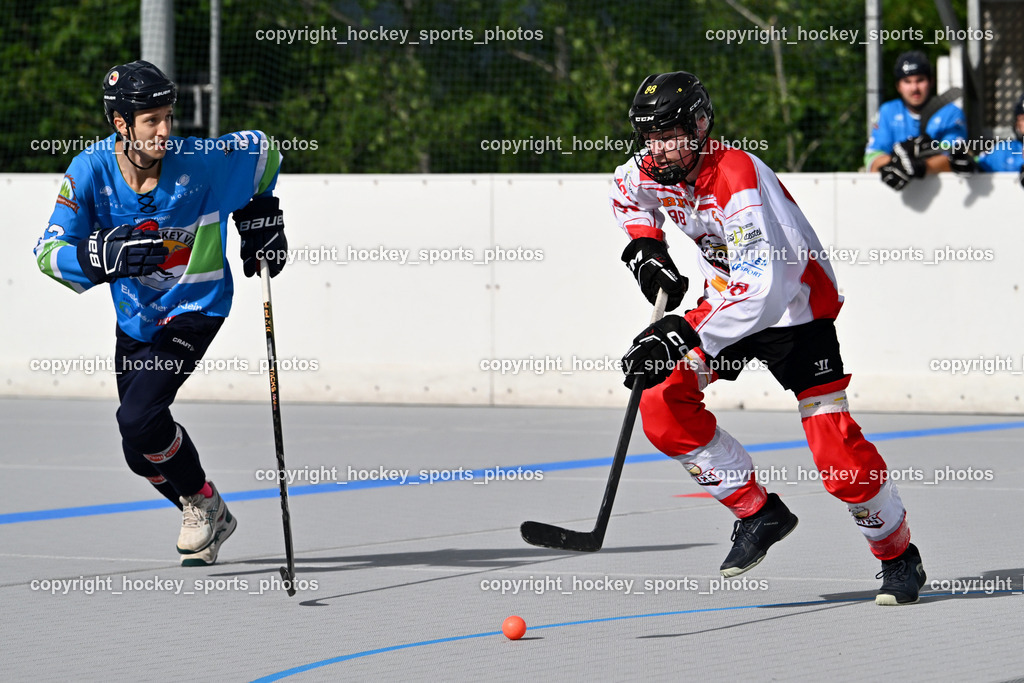 SV ASKÖ Ballhockey Villach vs. Ultras Spittal | #53 Nindler Elias SV ASKÖ Ballhockey, #98 Krassnitzer Maximilia HSC Zwa, SV ASKÖ Ballhockey Villach vs. Ultras Spittal, SV ASKÖ Ballhockey Villach vs. Ultras Spittal am 10.05.2026 in Villach (Alpen Arena ), Austria, (Photo by Bernd Stefan)