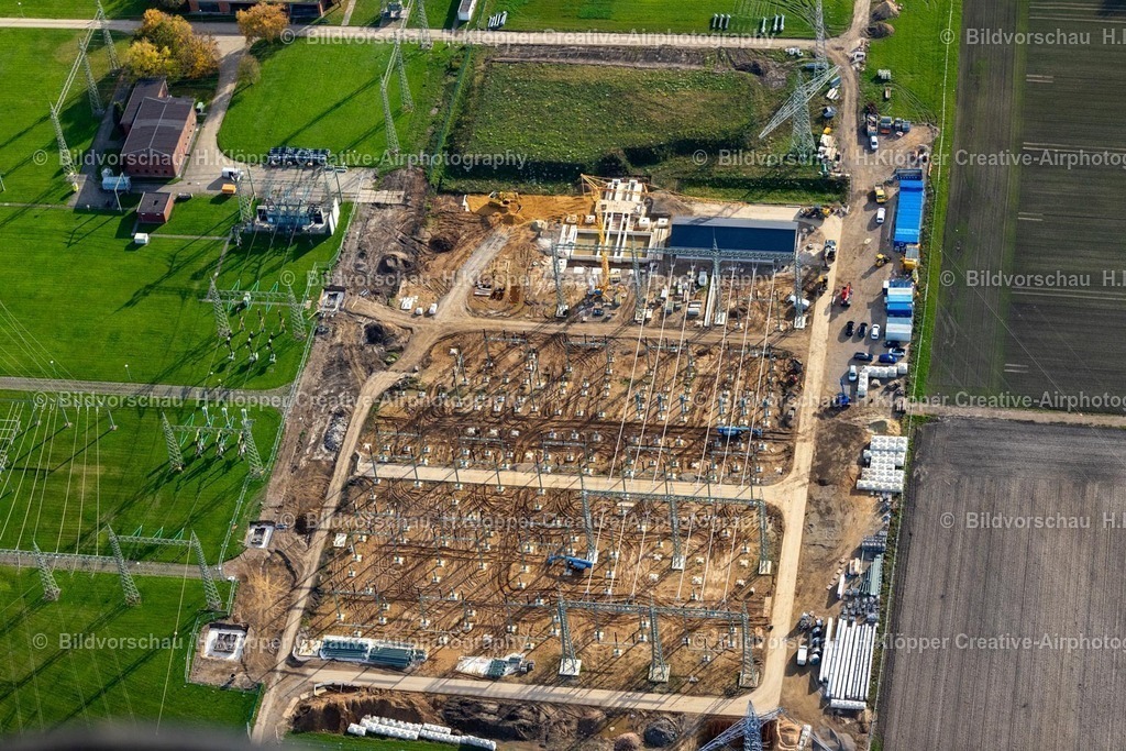 Luftbilder Eschweiler-7180 | Luftbildfotografie Neubau eines Umspannwerkes in Eschweiler im Bundesland Nordrhein-Westfalen, Deutschland - Realisiert mit Pictrs.com