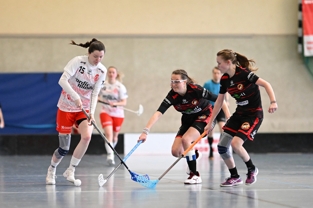 Floorball I Frauen I Saison 2023-2024 I 1. Frauen Floorball-Bundesliga I Playoffs 3. Spieltag I ETV Lady Piranhhas Hamburg - Dümptener Füchse | Der Sportfotograf. - Realisiert mit Pictrs.com