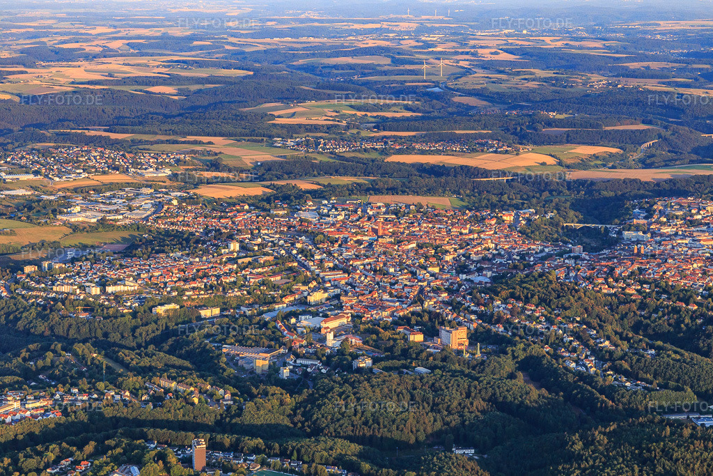 Luftbild: Ortsansicht von Südosten in Pirmasens im Bundesland Rheinland-Pfalz in Deutschland. Foto: IMG_109696.jpg vom 06.08.2018 durch Werner Riehm/FLY-FOTO.de