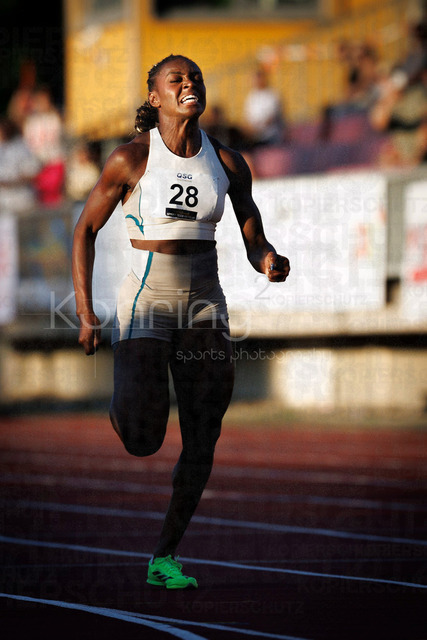 PUMA Fast Arms, Fast Legs; Wetzlar, 10.07.2026 | WETZLAR, GERMANY - JULY 10, 2026 : Aimara Nazareno (Ecuador) competing in the 100m A-final during the athletics meeting PUMA Fast Arms, Fast Legs at Stadion Wetzlar on July 10, 2026 in Wetzlar, Germany.