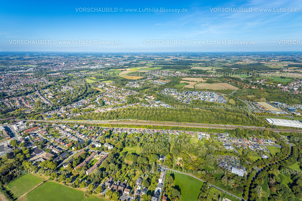 Hamm250901509 | Luftbild, Wohngebiet Am Heimshof, Wohnsiedlung Sachsenring, Bahnlinie, Stadtbezirk Heessen, Hamm, Ruhrgebiet, Nordrhein-Westfalen, Deutschland