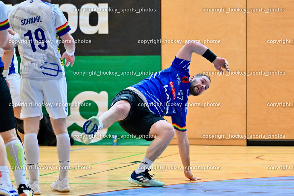 SC Ferlach vs. ALPLA HC Hard | #57 LEBAN Patrik SC Ferlach, SC Ferlach vs. ALPLA HC Hard, SC Ferlach vs. ALPLA HC Hard am 05.04.2025 in Ferlach (Ballspielhalle Ferlach), Austria, (Photo by Bernd Stefan)