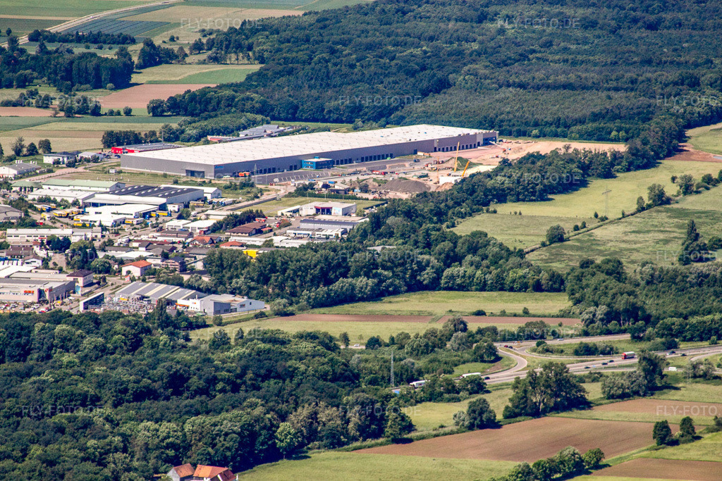 Luftbild: Neubau Logistikzentrum am Horstring im Ortsteil Minderslachen in Kandel im Bundesland Rheinland-Pfalz in Deutschland. Foto: IMG_18468.jpg vom 30.05.2009 durch Werner Riehm/FLY-FOTO.de