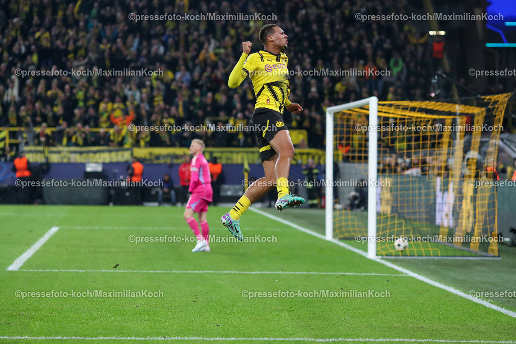 BVB01102401053 | 01.10.2024, Fußball, UEFA Champions League, Borussia Dortmund - Celtic Glasgow, 2. Spieltag, Signal Iduna Park, Saison 2024 2025: Torjubel nach dem 7:1 durch Felix Nmecha (BVB #8)