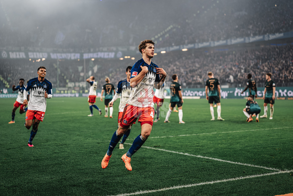 Fußball | Männer | Saison 2025/2026 | 1. Fußball-Bundesliga | 13. Spieltag | Hamburger SV vs. SV Werder Bremen | 07.12.2025 | Torjubel Luka Vuskovic (#44, HSV)