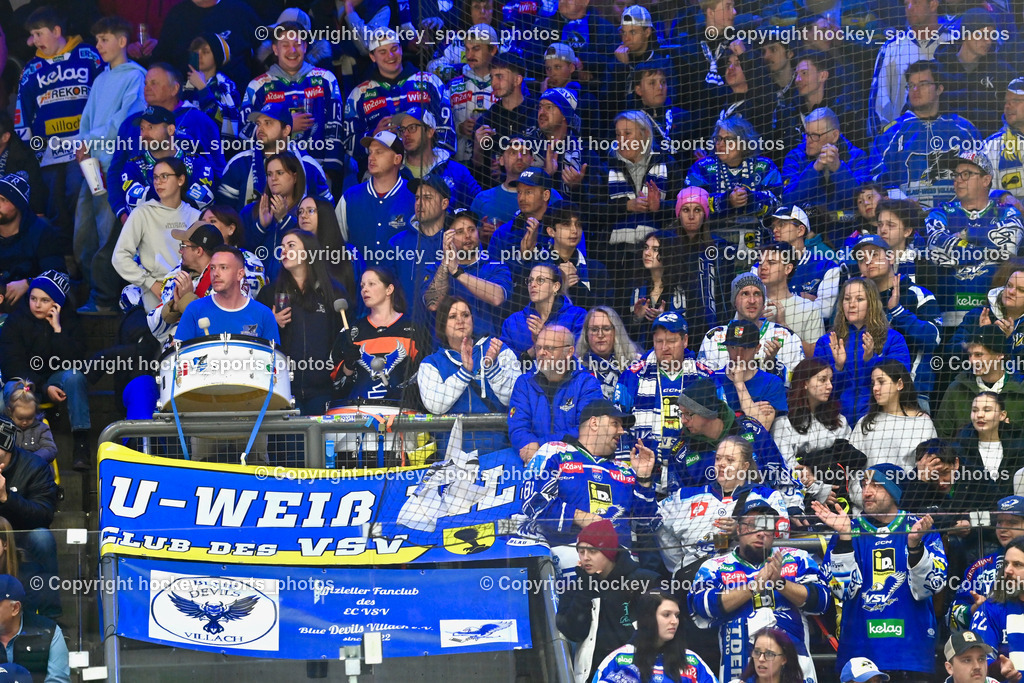 EC IDM Wärmepumpen VSV vs. Pioneers Vorarlberg | EC VSV Fans, Blau Weiss Villach, EC IDM Wärmepumpen VSV vs. Pioneers Vorarlberg, EC IDM Wärmepumpen VSV vs. Pioneers Vorarlberg am 22.02.2026 in Villach (Stadthalle Villach), Austria, (Photo by Bernd Stefan)