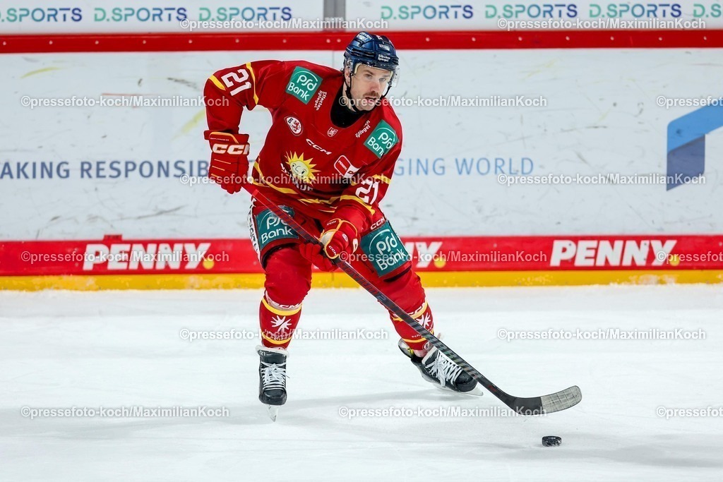 DEG02032502070 | 02.03.2025, Eishockey, Penny DEL, Düsseldorfer EG - Nürnberg Ice Tigers, PSD-BANK Dome: Brendan O Donnell (DEG #21)