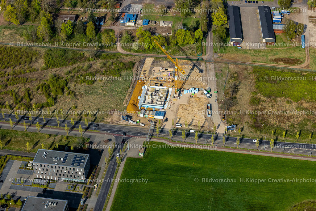Luftbilder Mönchengladbach-9855 | Luftbild Baustelle zum Neubau eines Büro- und Geschäftshaus- Ensemble in Mönchengladbach im Bundesland Nordrhein-Westfalen, Deutschland - Realisiert mit Pictrs.com