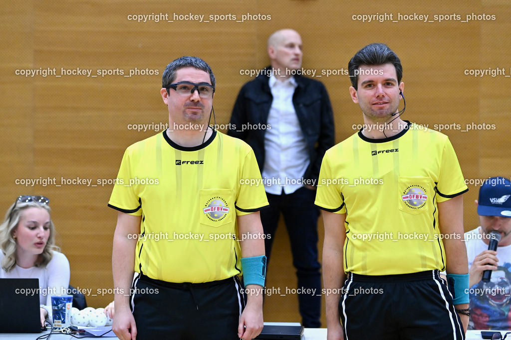 VSV Unihockey vs. KAC Floorball | Alexander Gruber Referee,  Christoph Gruber Referee, VSV Unihockey vs. KAC Floorball, VSV Unihockey vs. KAC Floorball am 28.03.2026 in Villach (Ballspielhalle St. Martin), Austria, (Photo by Bernd Stefan)