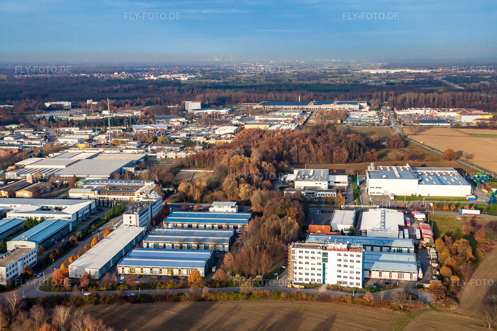 Luftbild: Gewerbepark Rastatt von Süden im Ortsteil Rauental in Rastatt im Bundesland Baden-Württemberg in Deutschland. Foto: IMG_22861.jpg vom 21.11.2009 durch Werner Riehm/FLY-FOTO.de