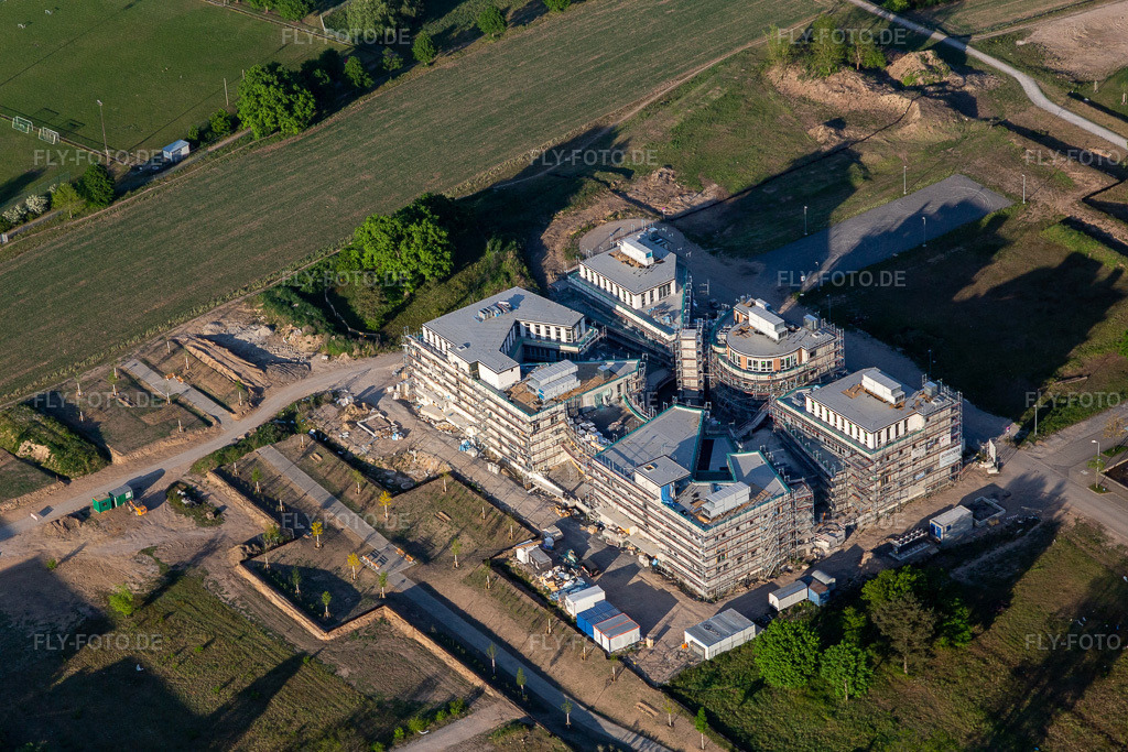 Luftbild: Baustelle des LTC - Linder Technologie Campus in der Wilhelm-Schickard-Straße im Technologiepark Karlsruhe im Ortsteil Rintheim in Karlsruhe im Bundesland Baden-Württemberg in Deutschland. Foto: IMG_120497.jpg vom 23.04.2020 durch Werner Riehm/FLY-FOTO.de