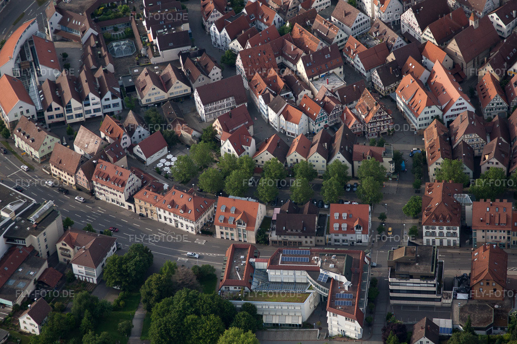 Luftbild: Bronngasse in Herrenberg im Bundesland Baden-Württemberg in Deutschland. Foto: IMG_66887.jpg vom 07.06.2014 durch Werner Riehm/FLY-FOTO.de