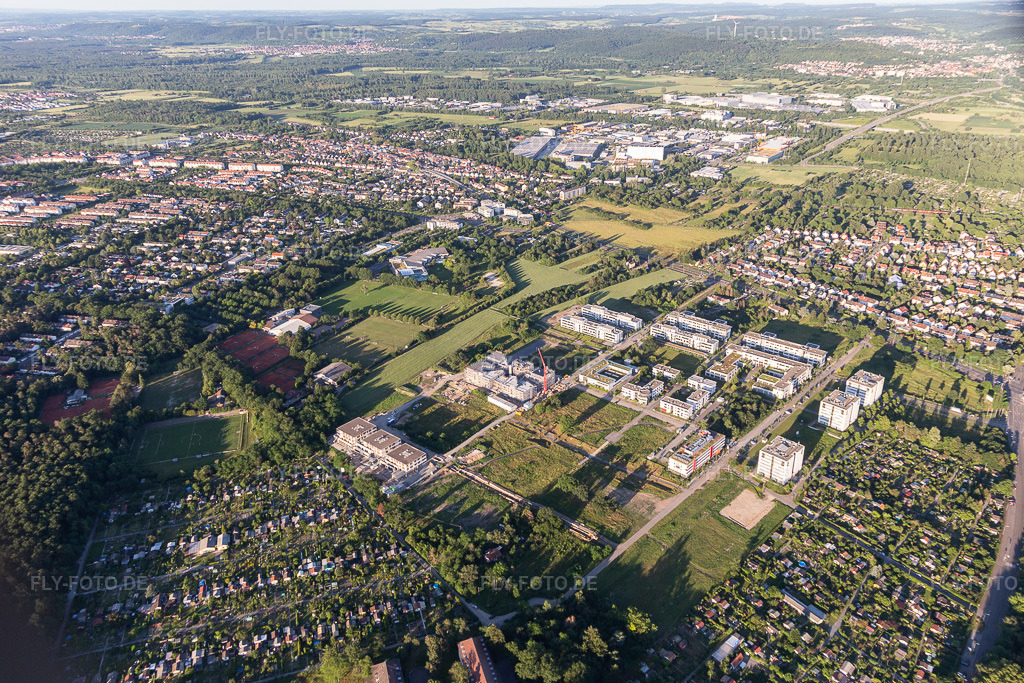 Luftbild: Technologiepark im Ortsteil Rintheim in Karlsruhe im Bundesland Baden-Württemberg in Deutschland. Foto: IMG_115189.jpg vom 13.06.2019 durch Werner Riehm/FLY-FOTO.de