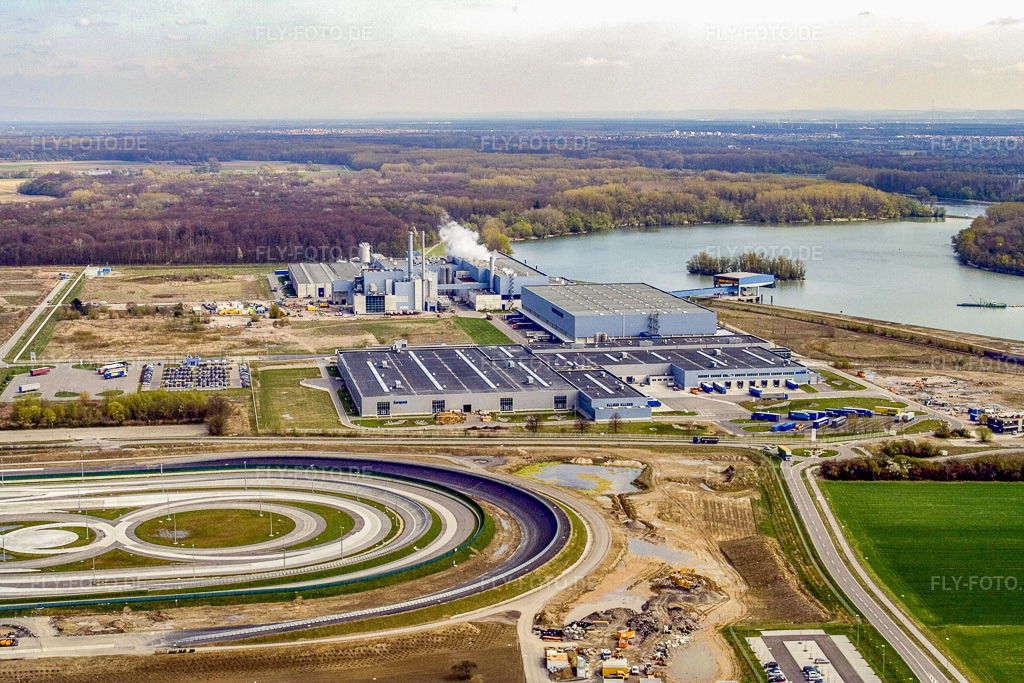 Luftbild: Industriegebiet Oberwald: Papierfabrik Palm in Wörth am Rhein im Bundesland Rheinland-Pfalz in Deutschland. Foto: IMG_10215.jpg vom 08.04.2008 durch Werner Riehm/FLY-FOTO.de