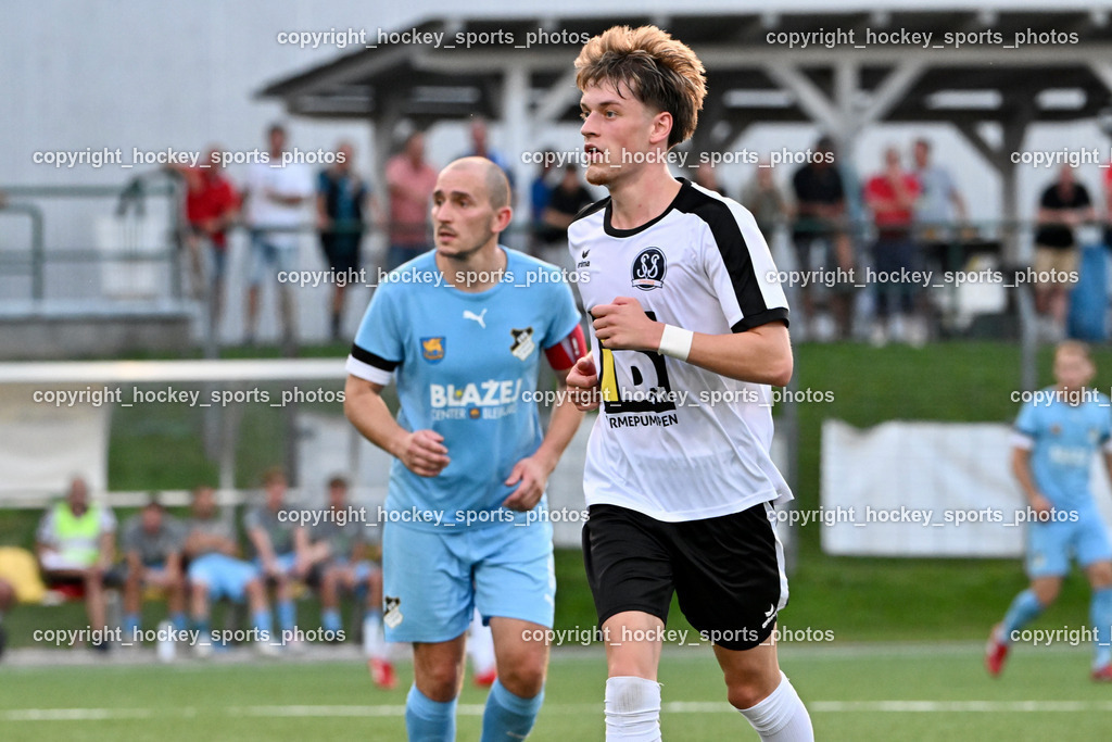 SV Spittal vs. SVG Bleiburg | #10 Adrian Steurer SV Spittal, #6 Nikola Tolimir SVG Bleiburg, SV Spittal vs. SVG Bleiburg, SV Spittal vs. SVG Bleiburg am 14.08.2024 in Spittal an der Drau (Goldeck Stadion), Austria, (Photo by Bernd Stefan)