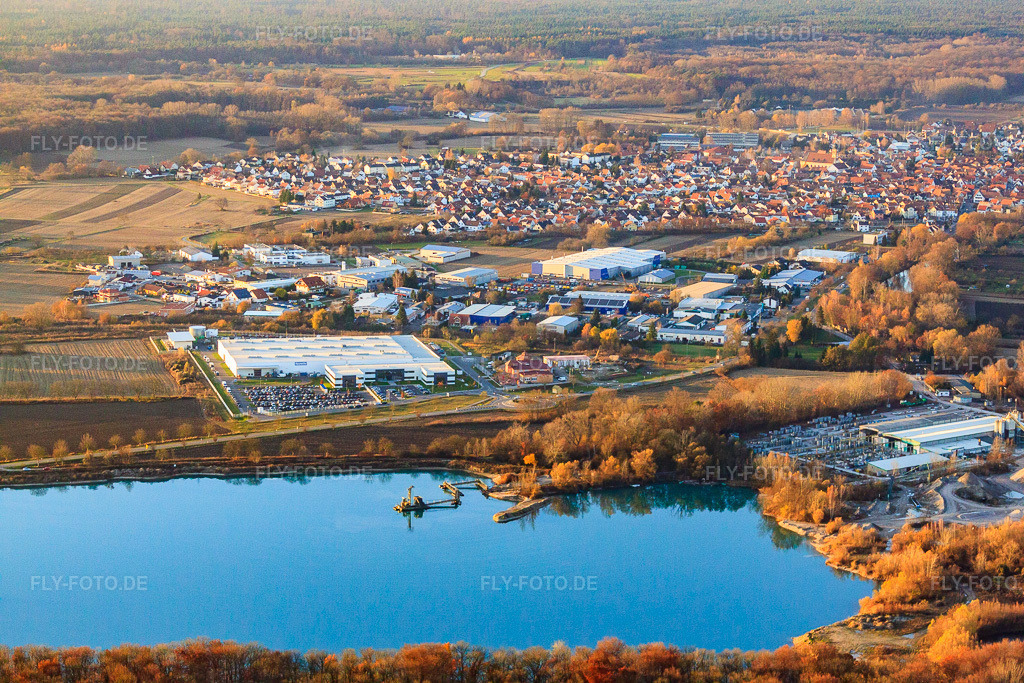 Luftbild: Industriegebiet Hagenbach von Süden in Hagenbach im Bundesland Rheinland-Pfalz in Deutschland. Foto: IMG_22697.jpg vom 19.11.2009 durch Werner Riehm/FLY-FOTO.de