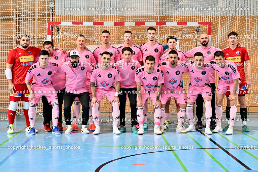 Carinthia Flamengo Futsal Club vs. FC Ljuti Krajisnici | Mannschaftsfoto Carinthia Flamengo Futsal Club, Carinthia Flamengo Futsal Club vs. FC Ljuti Krajisnici, Carinthia Flamengo Futsal Club vs. FC Ljuti Krajisnici am 05.01.2025 in Klagenfurt (Ballspielhalle Viktring), Austria, (Photo by Bernd Stefan)
