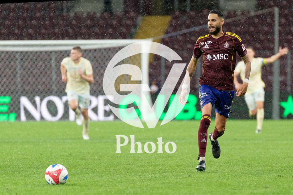 UEFA Conference League Play-offs 2nd leg - Servette FC v FC Shakhtar Donetsk | Dylan Bronn (25 Servette FC) in action (close up)  during the UEFA Conference League Play-offs 2nd leg match between Servette FC and FC Shakhtar Donetsk at Stade de Geneve in Geneva, Switzerland