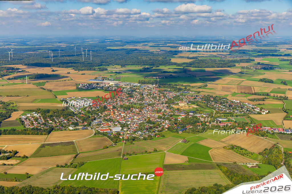 Luftaufnahme von  Gerabronn - Die Luftaufnahme wurde 2025 vom UL-Flugzeug heraus erstellt ( keine Drohne ) - Hochauflösende Luftaufnahme - für professionelle Ausdrucke geeignet. Die Geschenkidee !Mit Lizenz und Bildrechte bestellbar