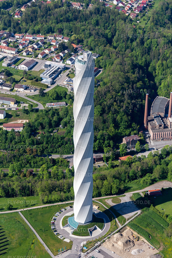Luftbild: Thyssen-Krupp Testturm für Aufzüge in Rottweil im Bundesland Baden-Württemberg in Deutschland. Foto: IMG_114464.jpg vom 30.05.2019 durch Werner Riehm/FLY-FOTO.de