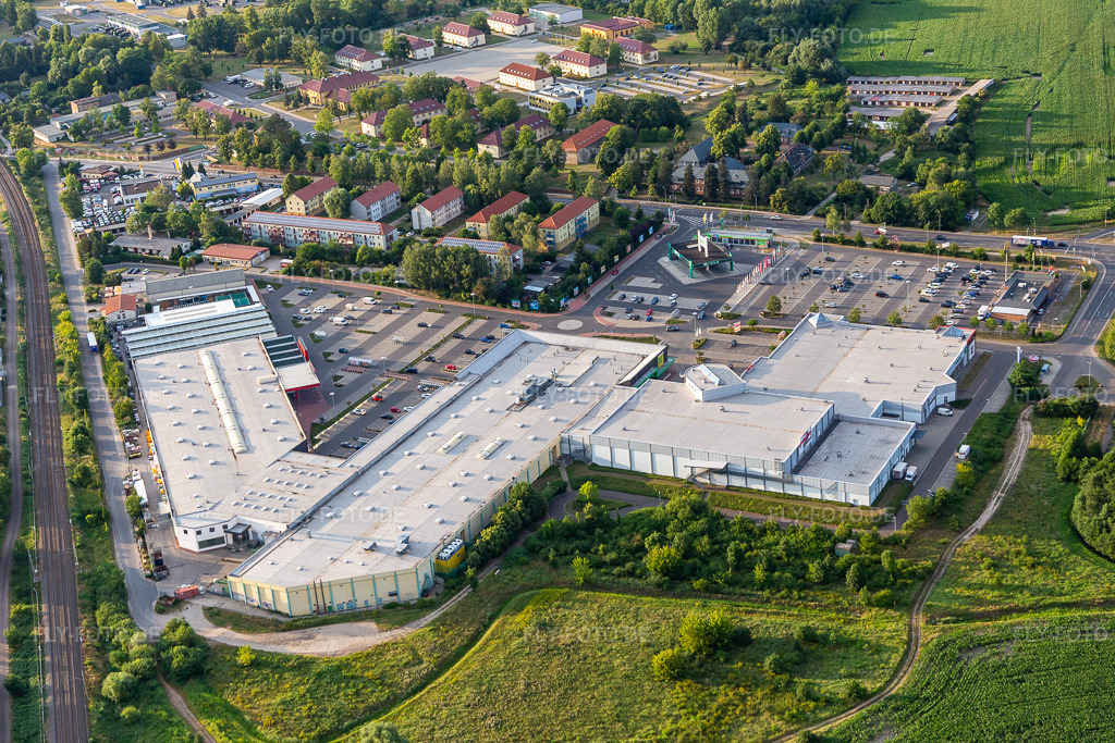 Luftbild: Marktkauf-Center in Prenzlau im Bundesland Brandenburg in Deutschland. Foto: IMG_116201.jpg vom 17.07.2019 durch Werner Riehm/FLY-FOTO.de