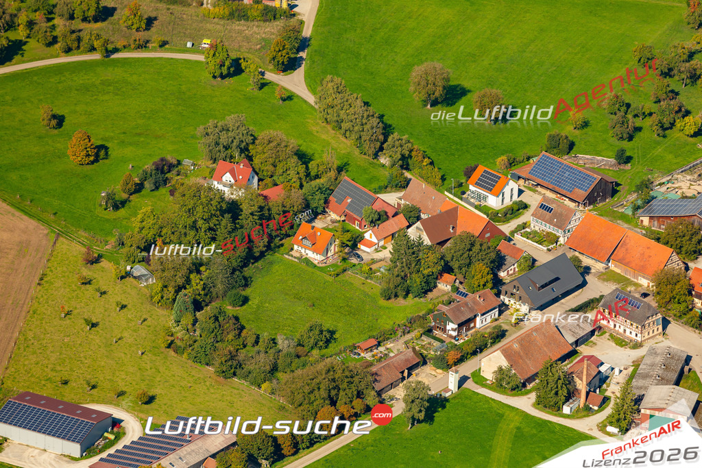 Schöne Luftaufnahme als Geschenk in Wolpertsdorf Schwäbisch Hall - Die Luftbildaufnahme wurde 2025 vom UL-Flugzeug heraus erstellt ( keine Drohne ) - Hochauflösende Luftaufnahme -Nicht vergleichbar mit Google Maps oder Satelittenbilder- Die Geschenkidee !Mit Lizenz und Bildrechte bestellbar