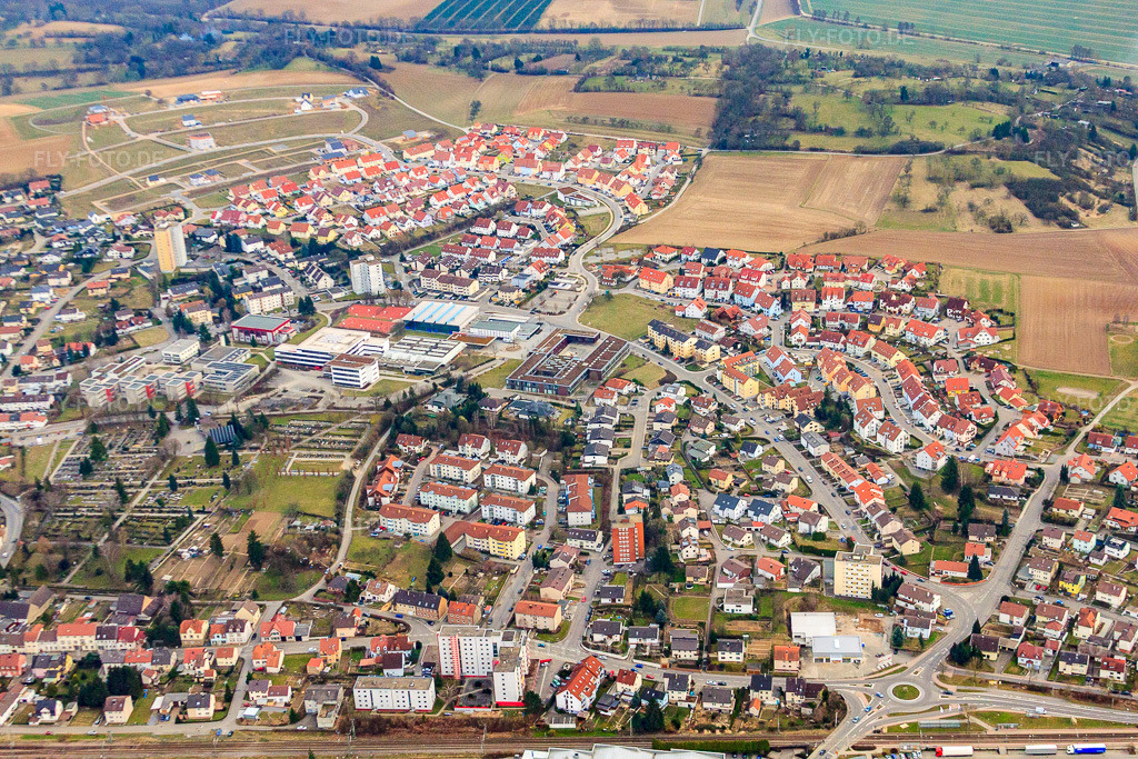 Luftbild: Berliner Ring von Norden in Eppingen im Bundesland Baden-Württemberg in Deutschland. Foto: IMG_38218.jpg vom 12.03.2011 durch Werner Riehm/FLY-FOTO.de