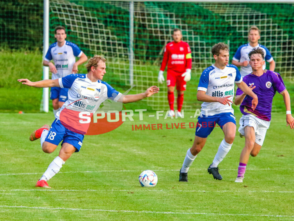 Austria Klagenfurt Amateure - SK Treibach 1-1, Kärntner Liga 2. Runde | Julian Maurer (SK Treibach #18) Lukas Pippan (SK Treibach #7) Austria Klagenfurt Amateure - SK Treibach 1-1 am 08.08.2023 in Brückl
(Sportplatz), Austria, (Photo by Ernst Krawagner sport-fan.at) - Realisiert mit Pictrs.com
