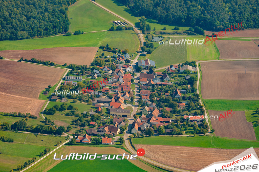 Geschenkidee Rappenau bei Obernzenn -Die Luftbildaufnahme wurde 2025 vom UL-Flugzeug heraus erstellt ( keine Drohne ) - Hochauflösende Luftaufnahme -Nicht vergleichbar mit Google Maps oder Satelittenbilder- Die Geschenkidee !Mit Lizenz und Bildrechte bestellbar