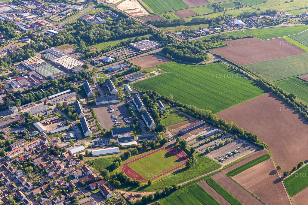 Luftbild: Bundespolizeiabteilung Bad Bergzabern in Bad Bergzabern im Bundesland Rheinland-Pfalz in Deutschland. Foto: IMG_131458.jpg vom 14.05.2022 durch Werner Riehm/FLY-FOTO.deWWW.BUNDESPOLIZEI.DE