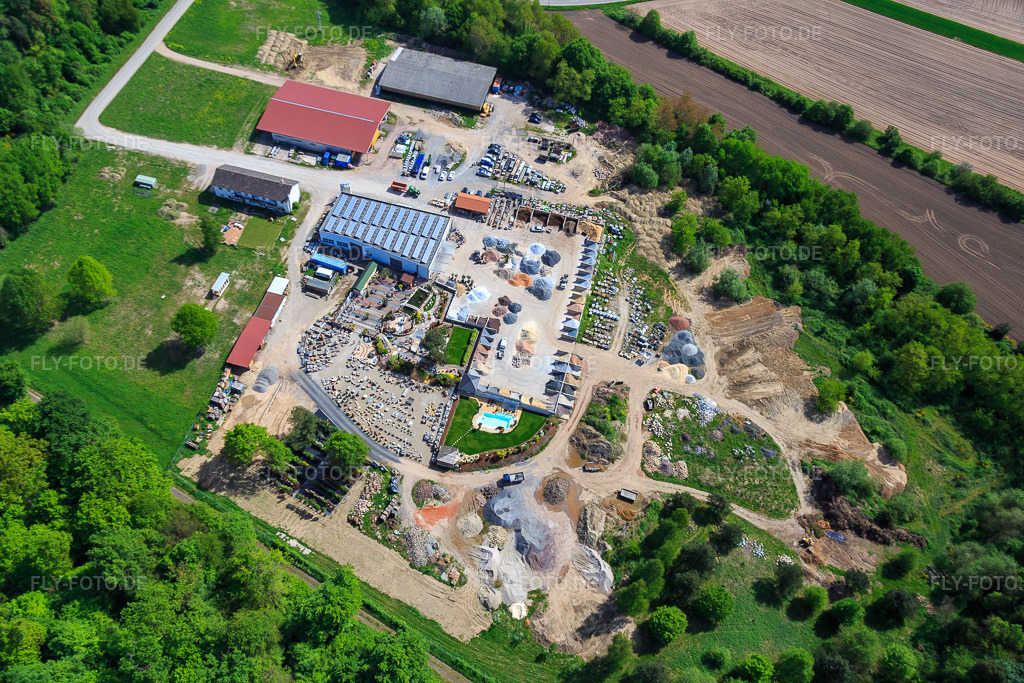 Luftbild: Palatinum Landschafts u. Gartendesign in Hagenbach im Bundesland Rheinland-Pfalz in Deutschland. Foto: IMG_078426.jpg vom 08.05.2015 durch Werner Riehm/FLY-FOTO.dePalatinum