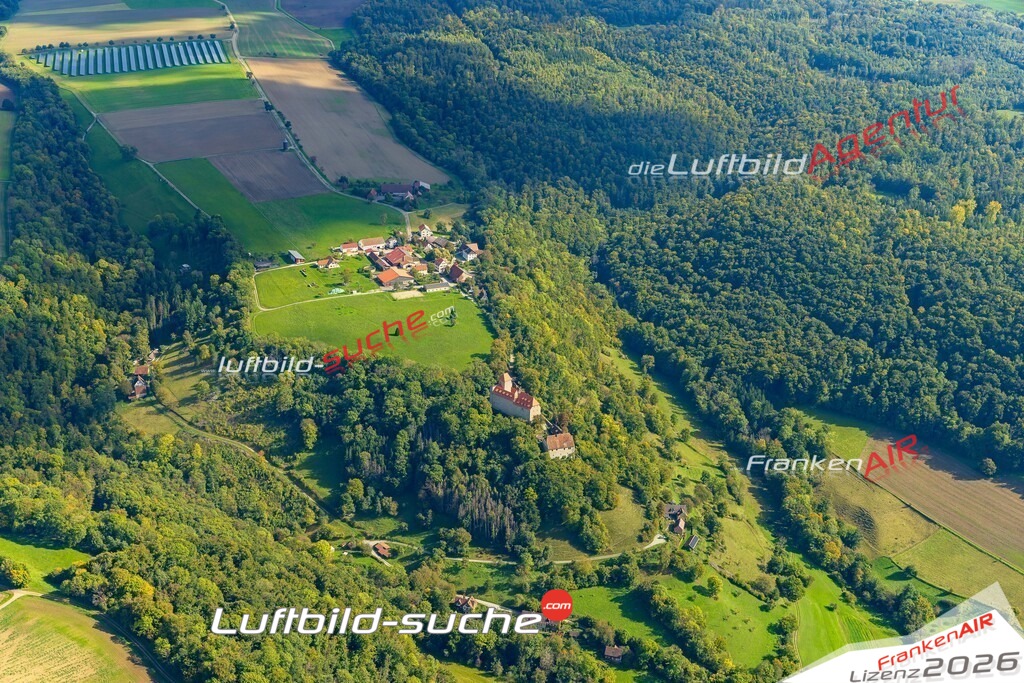 Schöne Luftaufnahme als Geschenk in Thierberg Braunsbach - Die Luftbildaufnahme wurde 2025 vom UL-Flugzeug heraus erstellt ( keine Drohne ) - Hochauflösende Luftaufnahme -Nicht vergleichbar mit Google Maps oder Satelittenbilder- Die Geschenkidee !Mit Lizenz und Bildrechte bestellbar