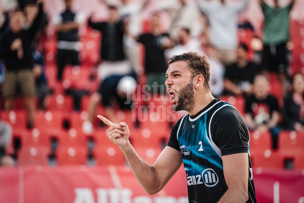Beachvolleyball | Männer | German Beach Tour 2024 | Tourstop Düsseldorf | 09.05.2024 | Nico Wegner jubelt