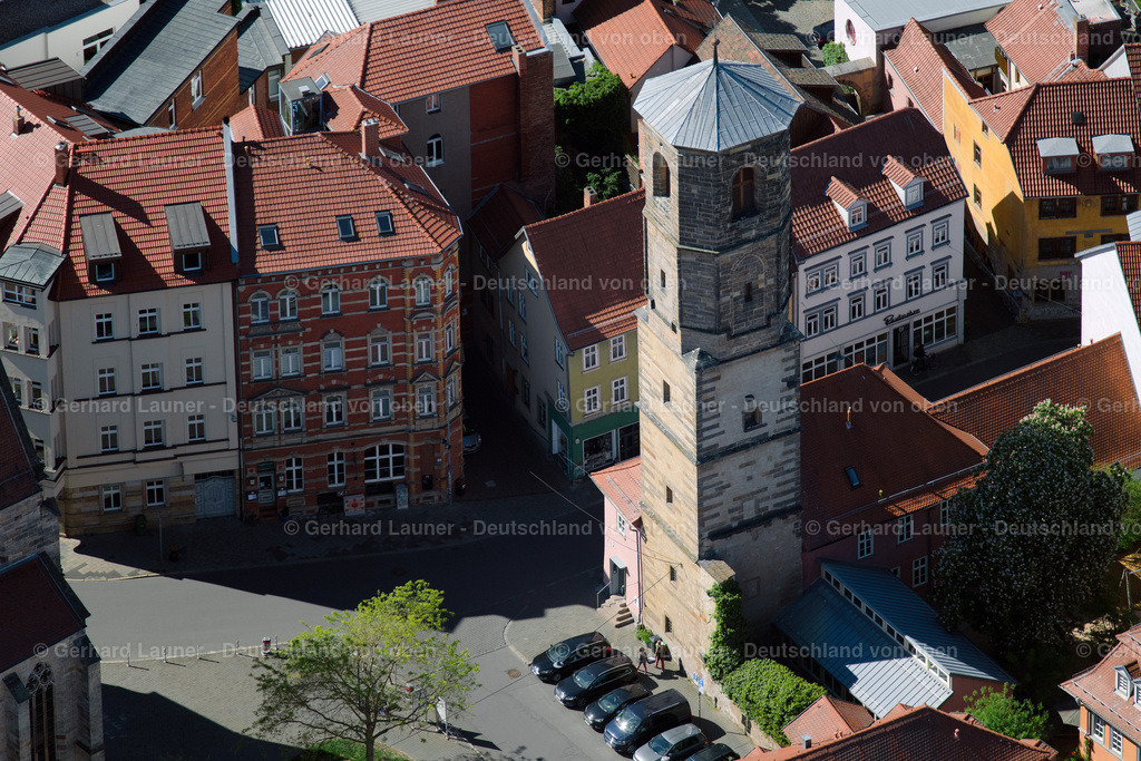 4026397 | ERFURT 07.05.2020 Kirchenturm und Turm- Dach am Kirchengebäude des " Paulskirchturm " an der Paulstraße im Ortsteil Altstadt in Erfurt im Bundesland Thüringen, Deutschland. // Church tower and tower roof of the " Paulskirchturm " on Paulstrasse in the district Altstadt in Erfurt in the state Thuringia, Germany. Foto: Gerhard Launer