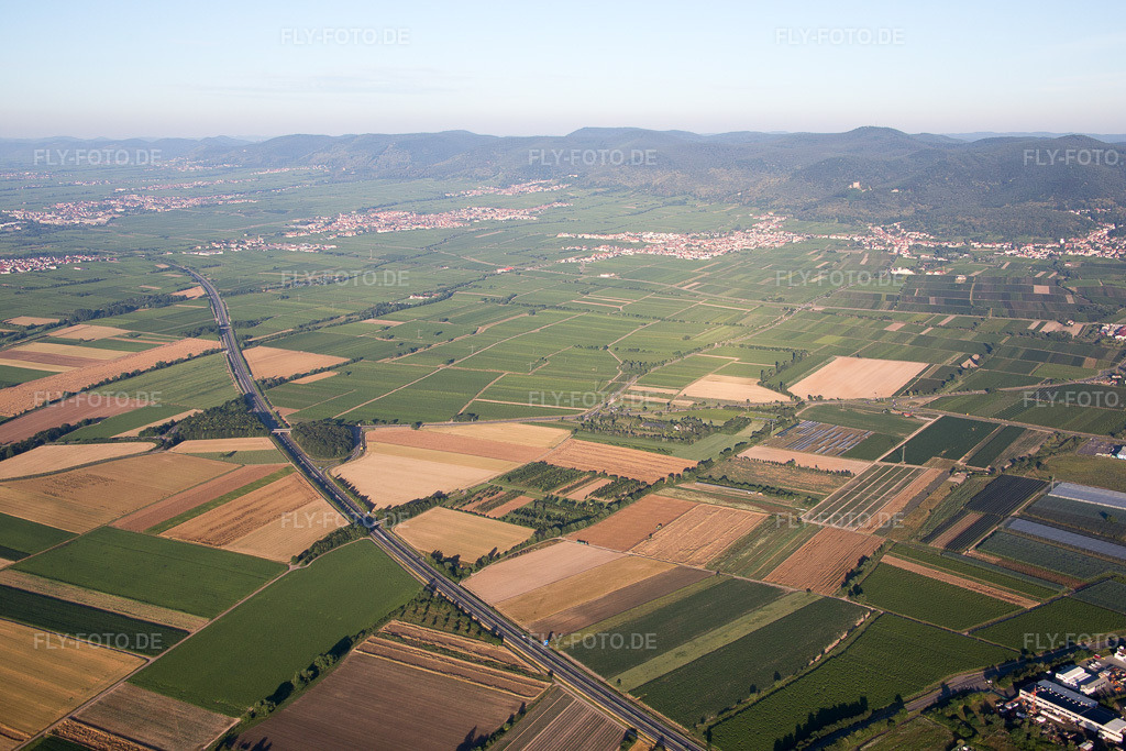 Luftbild: A65 in Neustadt an der Weinstraße im Bundesland Rheinland-Pfalz in Deutschland. Foto: IMG_091644.jpg vom 10.07.2016 durch Werner Riehm/FLY-FOTO.de