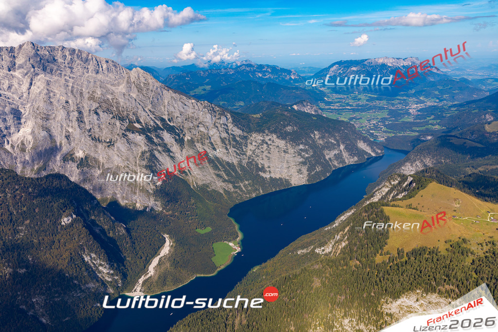 Die Luftbildaufnahme Königssee - Königssee wurde 2020 mittels Flugzeug (keine Drohne) erstellt. Perfekte Schärfe und Druck- Ergebnisse- Garantiert!