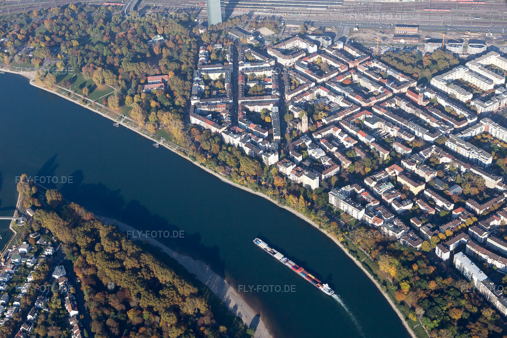 Luftbild: Stephanienufer im Ortsteil Lindenhof in Mannheim im Bundesland Baden-Württemberg in Deutschland. Foto: IMG_095417.jpg vom 30.10.2016 durch Werner Riehm/FLY-FOTO.de
