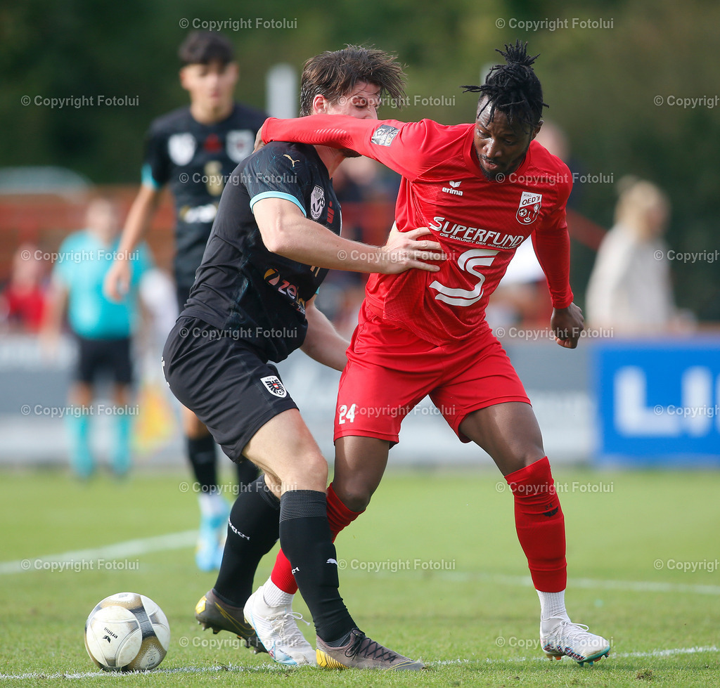 A_LUI_230923_33 | SPORT,FUSSBALL,LT1 OOELIGA ASKOE OEDT-SV ZEBAU BAD ISCHL 29.09.2023 IM BID:  EMMANUEL EZIKWE  (OEDT)  (BAD ISCHL)FOTO:FOTOLUI