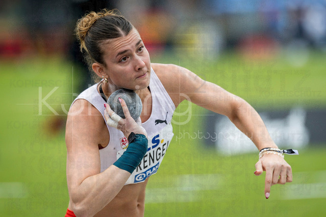 Deutsche Leichtathletik-Meisterschaften; Bochum-Wattenscheid, 26.07.2026 | Sandrina Sprengel (VfB&nbsp;Stuttgart&nbsp;1893), Kugelstossen; Deutsche Leichtathletik-Meisterschaften am 26.07.2026 im Lorheide-Stadion, Bochum-Wattenscheid (Nordrhein-Westfalen).