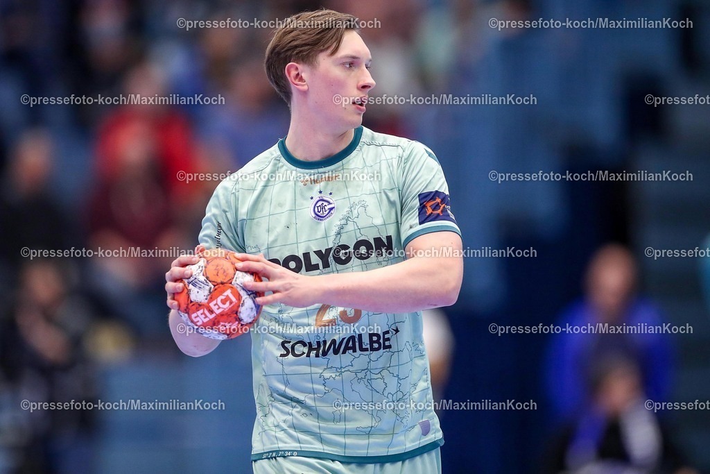Gum25032501103 | 25.03.2025, Handball, European League - Play-Offs, VfL Gummersbach - MT Melsungen, Schwalbe-Arena: Ole Pregler (GUM #23) 