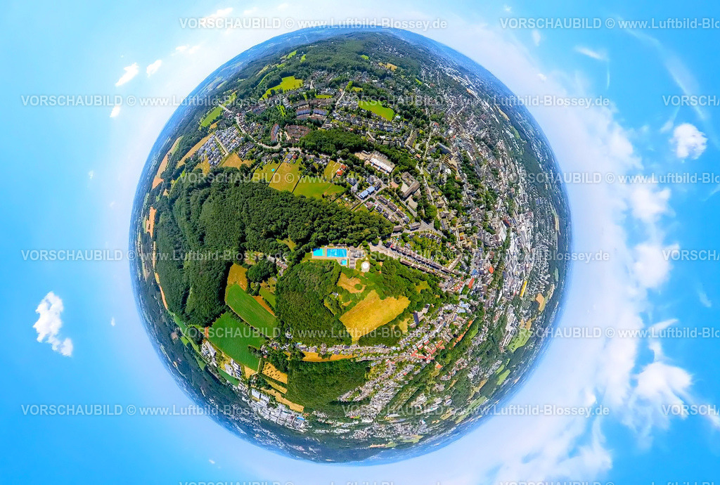 Schwelm230790283_Schwelmebad | Luftbild, Freibad Schwelmebad am Martfelder Wald, Erdkugel, Fisheye Aufnahme, Fischaugen Aufnahme, 360 Grad Aufnahme, tiny world, , Schwelm, Ruhrgebiet, Nordrhein-Westfalen, Deutschland