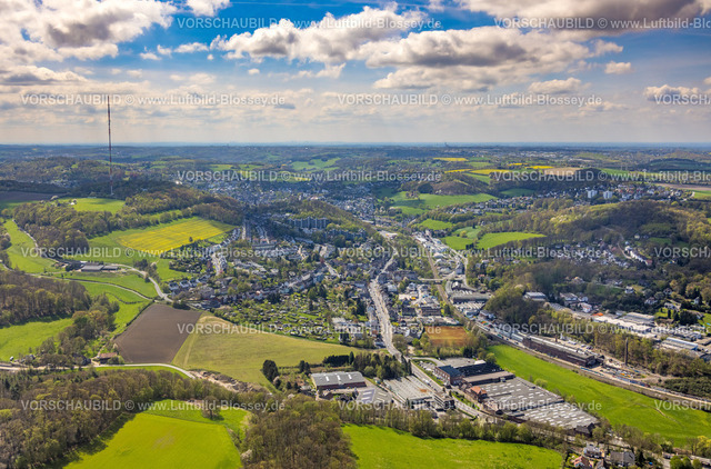 Velbert230407141Langenberg | Luftbild, Ortsansicht Oberbonsfeld, Velbert, Ruhrgebiet, Nordrhein-Westfalen, Deutschland