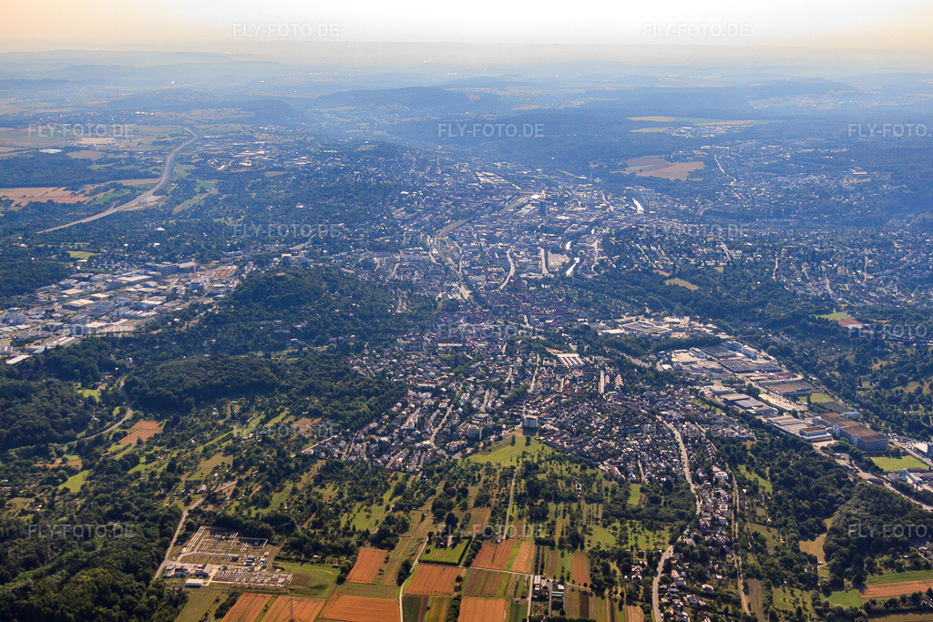 Luftbild: Stadtansicht aus Westen im Ortsteil Brötzingen in Pforzheim im Bundesland Baden-Württemberg in Deutschland. Foto: IMG_69926.jpg vom 06.07.2014 durch Werner Riehm/FLY-FOTO.de
